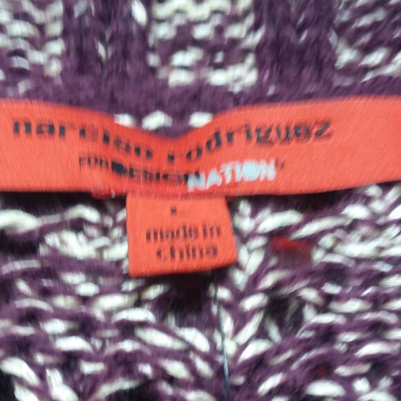 Narciso Rodriguez for Design Nation Womens L Marled Purple Beige Sweater $64 NEW - Picture 3 of 8
